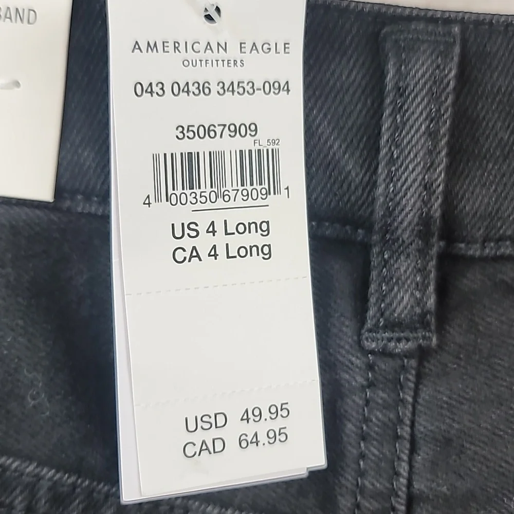 American eagle black mom jeans 4 long new nwt - Picture 6 of 7